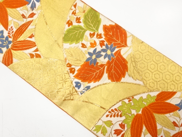 JAPANESE KIMONO / ANTIQUE FUKURO OBI / SILK / WOVEN PAULOWNIA